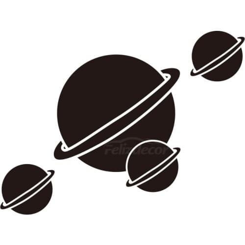 Big And Little Alien Planets Stickers Window Door Decal Vinyl Car Decals Modern Decoration ZP0455