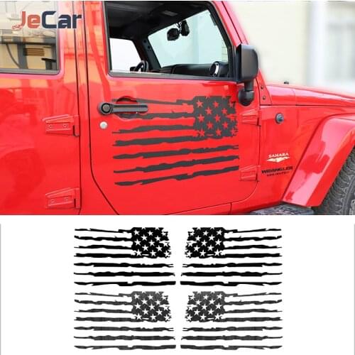 American Flag Cover Tactical USA Flag Decal Car Stickers For Jeep Dodge RAM Universal Fit Frame Sticker