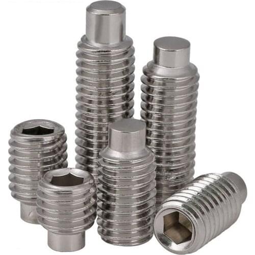 DIN915 Dog Point Hex Hexagon Socket Grub Set Screws M3 M4 M5 M6 M8 M10 304 Stainless Steel Allen Bolts