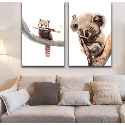 DIY colorings pictures by numbers with colors Painted animal Cute pet animal picture drawing painting by numbers framed Home