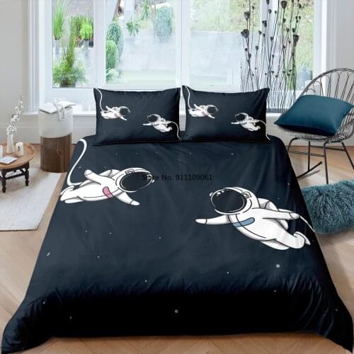 Home Decor Kids Astronaut Printed Duvet Cover 240x220 Bed Cover Comforter Cover Bedding Set High Quality Boys Girls Quilt Cover