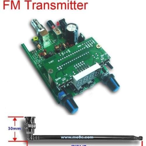 FM Transmitter 0.5W BH1415F FM Radio receiver PLL stereo audio Digital display frequency dc 12v + Q9 Antenna