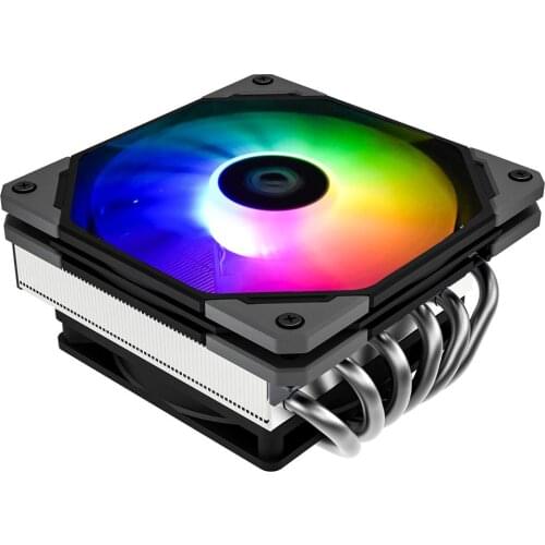 ID-COOLING IS-60 EVO ARGB Lighting TDP 130W Low Profile/Slim ITX/HTPC System 6 Heatpipes +2 Fans CPU Cooler, with Intel & AMD