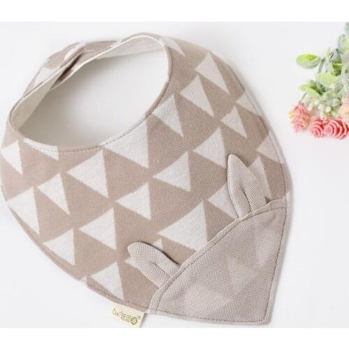 New Cotton Baby Bibs Feeding Towel Cartoon Newborn Triangle Scarf Cute Burp Cloths Double Layer Waterproof WWD032