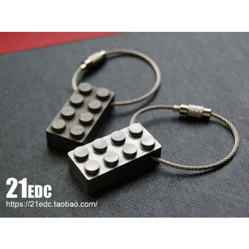 2X4 Titanium Alloy DIY Building Blocks Key Bricks Accessories Keychain Creative Brick Kits Compatible All Brands Toys Best Gifts
