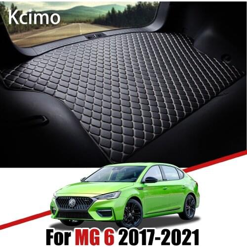 Kcimo Leather Car Trunk Mats for MG 6 2016-2021 Accessories Rear Cargo Liner eMG6 PHEV Boot Tray Pad MG6 Auto Carpet Floor Mat