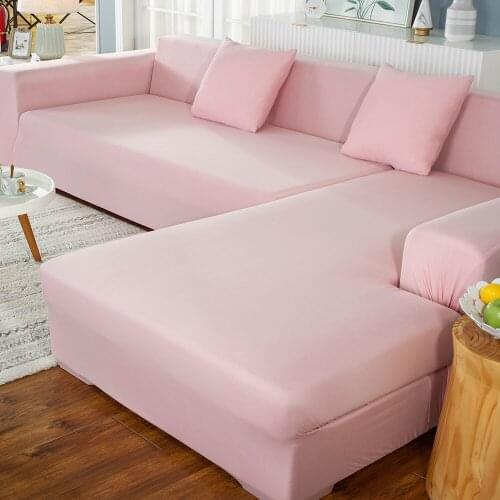 L Shape Elasticity Sofa Cover Extensible Couch Cover For Living Room Sofa Covers Sectional Solid Color Single/Two/Three Seats
