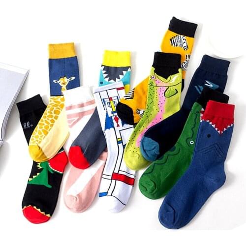 Personality Animal Mouth Series Socks Tube Winter Cotton Casual Socks Warm Women Men Streetwear Funny Short Happy Ankle Socks