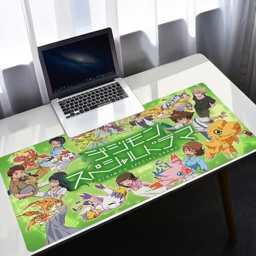 Cute Cartoon Digimon Mouse Pad 40x90cm XXL Large Computer Gaming Accessories Kawaii Decor Gamer Keyboard Desk Mat Anime Mousepad