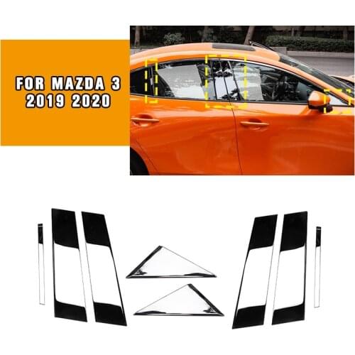 Pcmos Stainless Window Pillar Posts Cover Trim For 2019 2020 Mazda 3 Sedan Hatchback Exterior Chromium Styling Stickers 8Pcs New