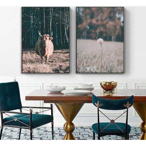 Autumn Plant Dandelion Grass Field Canvas Poster Nature Landscape Wall Art Print Painting Scandinavian Living Room Home Decor