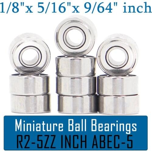 R2-5ZZ Bearing 1/8"x5/16"x9/64" Inch ( 10 PCS ) ABEC-5 Miniature High Speed R2 5 Z ZZ Ball Bearings R2-5Z
