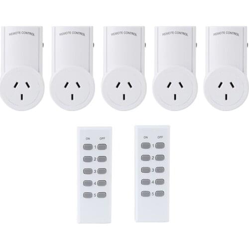 ESPLENTY Smart Plug Au Remote Control Wireless Socket Australian Standard (5 Socket+2 Remote)