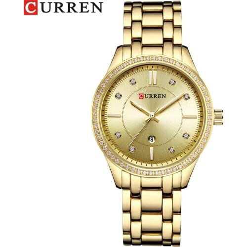 Curren Watches Top Brand Luxury Women Full Steel Quartz Watch Fashion Casual Ladies Dress Elegance Clock watch relogio feminino