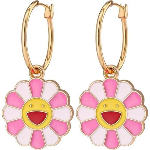 VG 6YM The Multiple Colour Round Shape Smiley Ladies Earrings Fashion Womens birthday present Jewelry Dropshipping Gifts