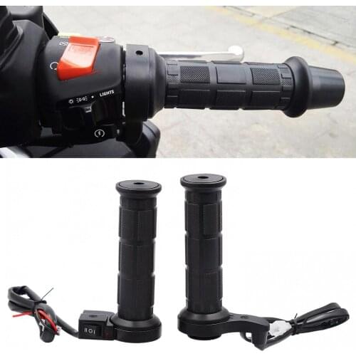 1 Pair 12V 25W 22MM Motorcycle Handlebar Motorbike Heating Handle Universal Adjustable Temperature Electric Heated Grips Set