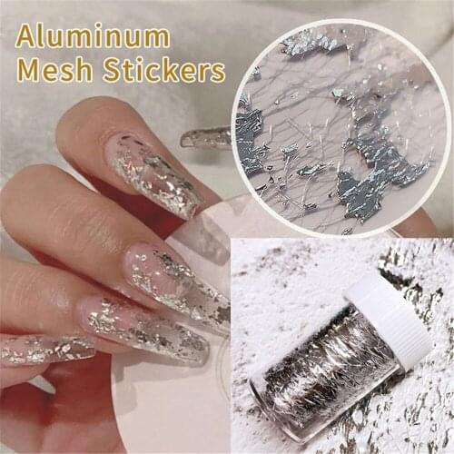 1PC 3D Mesh Nail Art Sticker Gold Silver Lace Hollow Net Line Nail Foil Design Manicure Decal Wraps Decorations Accessories