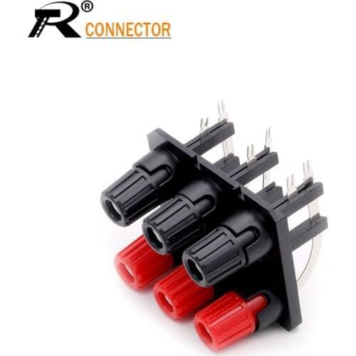 1pc 6 Pin WP External Banana jack Speaker Amplifier Wire Clip Audio Socket WP6-10A 6Pole LED Spring Terminal Switch