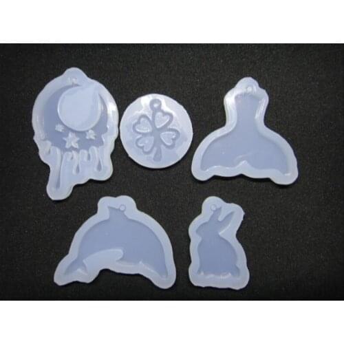 1pcs Rabbit dolphin Liquid silicone mold DIY resin jewelry pendant necklace pendant lanugo mold resin molds for jewelry