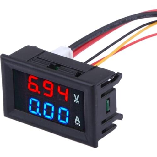100V 10A Digital Voltmeter Ammeter Dual Color 3-digit Display Current Voltage Meter Gauge Electromobile Motorcycle Car