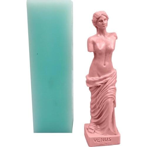 3D Art Human Body Candle Mold Female Candle Silicone Mold Human Shape Venus Goddess Candle Making Wax Plaster Mold Handmade