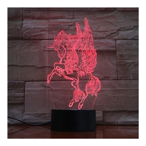 3d Lamp Battery Powered Cute Color Changing The Western Myth The Unicorn Decoration for Christmas Present Led Night Light Lamp