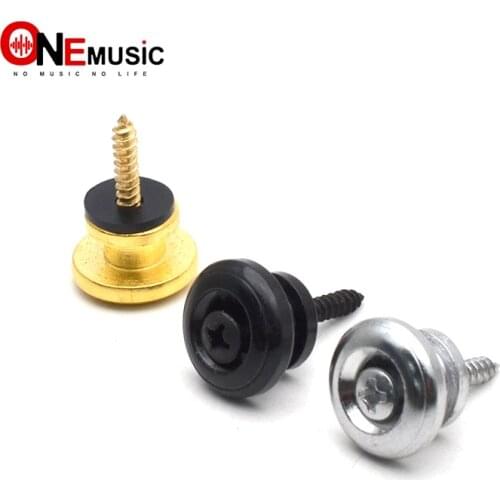 50pcs Metal Mushroom Ukulele Bass Guitar Strap Lock Chorme Black Guitar accessories