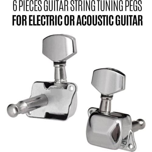 6 PCes Guitar String Tuning Pegs Semi-closed Tuning Machine Machine Heads Tuners for Folk Guitar Acoustic Guitar Electric Guitar