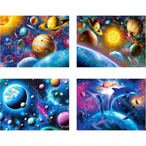 5D Diamond Painting DIY Diamond Embroidery planet landscape Full Round Mosaic Landscape Cross Stitch Kits child room decoration