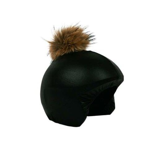 Ski helmet cover Black/Pon Pon Pon Brown
