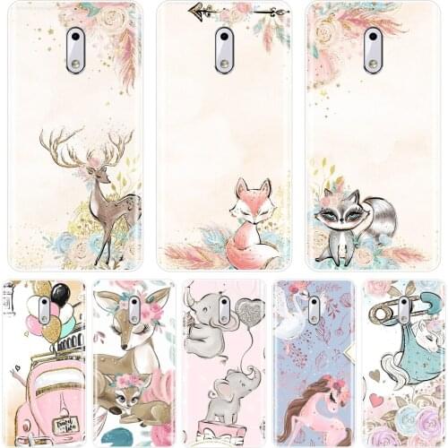 Case For Nokia 8 6 5 3 2 1 Silicone Soft Unicorn Flower Elephant Horse Fox Deer Heart Back Cover For Nokia 7 Plus X6 Phone Case