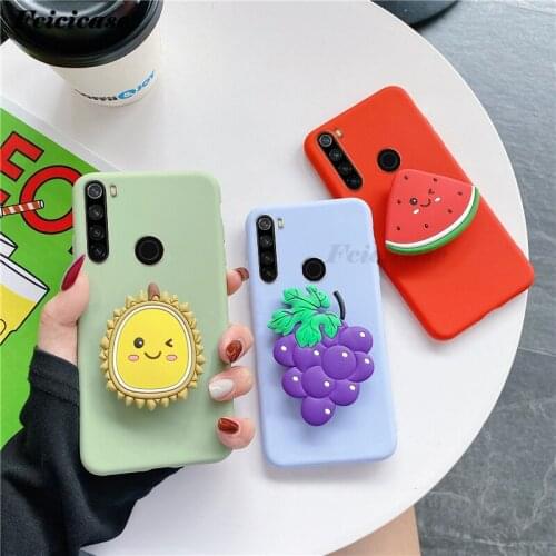 3D Cartoon Phone Holder Case For Xiaomi Redmi Note 8 note8T Pro Note 9 pro 5g 9s For redmi 9C 9A 8 8a 7a 9 Silicone Stand Cover