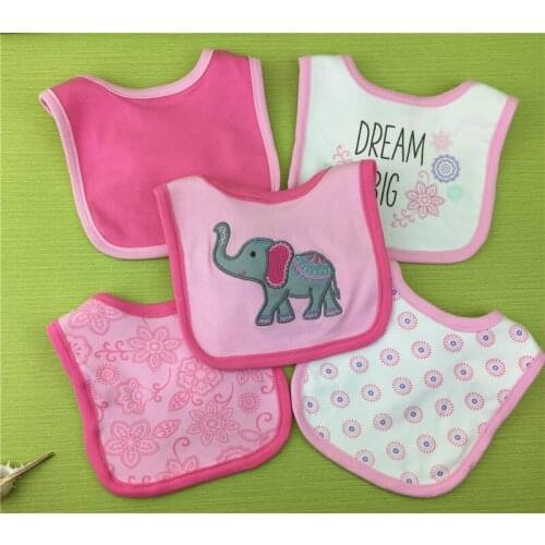 Baby girls bibs 100% cotton soft baby Bandana 5pcs/pack