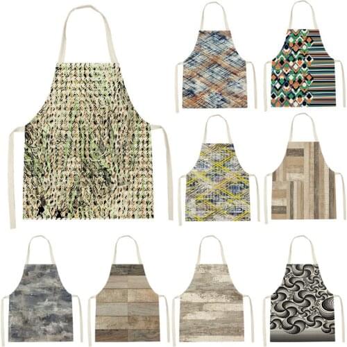 Apron Kids Apron Kitchen Household Item Geometry Print Apron Adult Hair Apron 55-68cm Apron Custom Logo Kitchen Supplie Tablier
