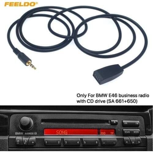 FEELDO 1PC 3.5mm Male Jack AUX Input Cable Adapter Only For BMW E46 With Business CD Radio Headunit #MX6254