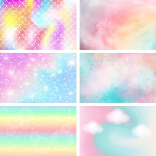 Avezano Backdrop Birthday Baby Shower Mermaid Princess Fantasy Sky Stars Cloud Photography Background Studio Photocall Photozone