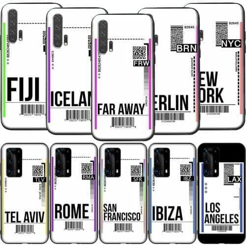 GX126 Luxury Fly Air Ticket Silicone Case for Honor 6A 7A 3GB 7C 7X 8 8A 8X 8C 9 10 Lite View 20S 9A 10X Max Pro