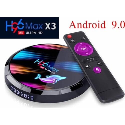 H96 Max X3 Smart TV Box 8K Android 9.0 Amlogic S905X3 4GB 64GB 2.4G/5G Dual WiFi 1000M USB3.0 BT4.0 8K 4K H.265 UHD Media Player