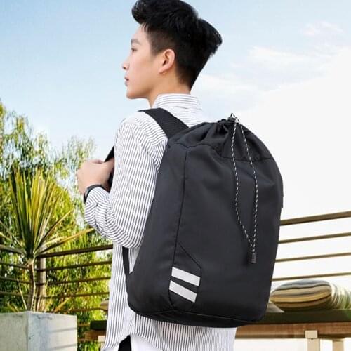 Hot Unisex Sports Backpack Oxford Fabric Bucket Drawstring Waterproof Outdoor Soccer Football Basketball Backpack Bags D