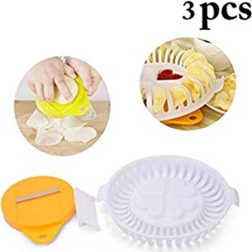 Creative Microwave Chips Maker Fruit Potato Crisp Snack Food-grade Plastic DIY Tray Home Kitchen Tool