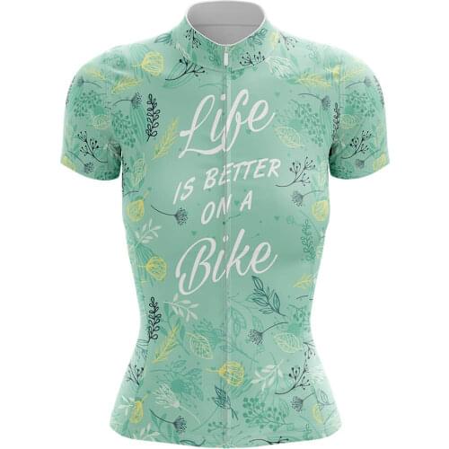 Life Is Better On A Bike Women Cycling Jerseys Breathable Mountain Bike Clothes Women Bicycle Cycling Clothing Ropa Ciclismo