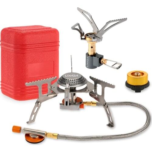Lixada 45g Super Lightweight Mini Pocket Outdoor Cooking Burner Folding Camping Gas Stove 3000W Outdoor Gas Stove Camping