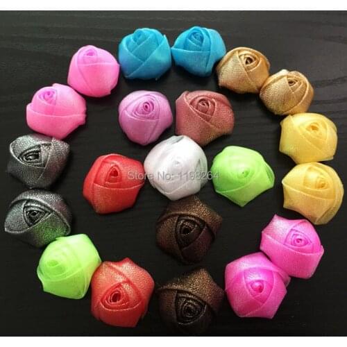 1.5inch Small Glitter Fabric Rolled Rosette Flower, Hair Flower, Hair Accessories, 200pcs/lot 12 color Free shipping