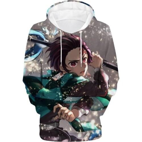 Fashion Demon Slayer Hoodies Streetwear Pullover Sweatshirt Men Fashion Autumn Winter Hip Hop 3D Casual Hoodie Pullover