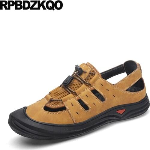 Outdoor runway luxury brown flat black 2019 breathable casual native designer beach shoes men sandals leather summer fashion