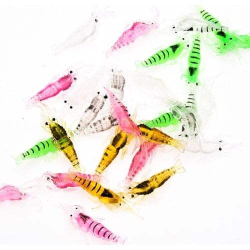 5-10pcs/lot Soft Silicone Baits Various colors Shrimp Bait 4.5cm/1g Soft Lure Artificial no hook/Single Hook sea Fishing tackle