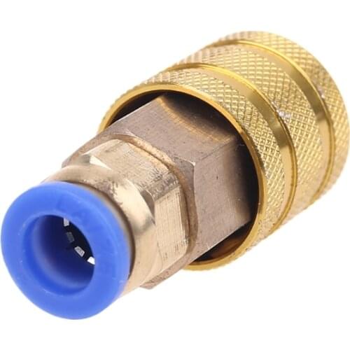 Straight Plug Fitting Round Head Quick Inflatable Nozzle Hose OD Diameter 8mm Connector Dual Stuck Brass Stainless