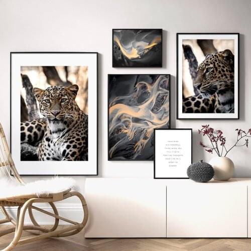 Cheetah Close Up Shot Abstract Landscape Wall Art Canvas Painting Nordic Posters And Prints Wall Pictures For Living Room Decor