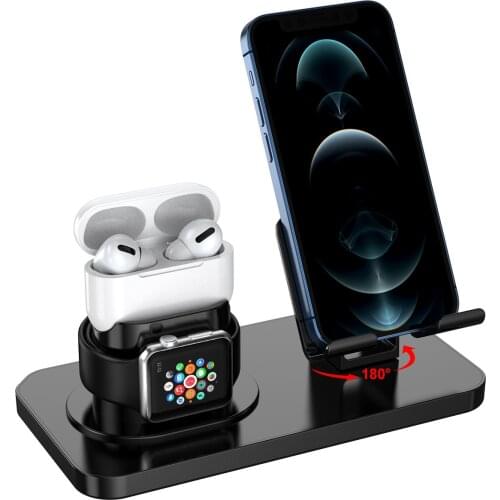 3 in 1 Desktop Phone Charge Holder Dock Station For AirPods 1/2 Pro Apple Watch Stand For iPhone 12 11 XS Max iPad Android Table