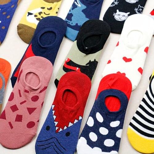 35-42 size fashion unisex fun pattern socks fashion street style Harajuku hip hop socks summer invisible non-slip socks